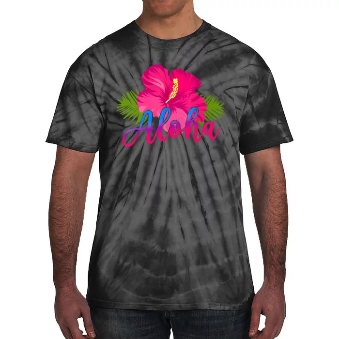 Aloha Hawaiian Hibiscus Flower Hawaii Vacation Tie-Dye T-Shirt