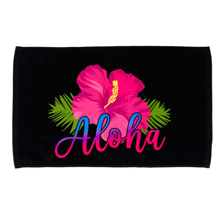 Aloha Hawaiian Hibiscus Flower Hawaii Vacation Microfiber Hand Towel