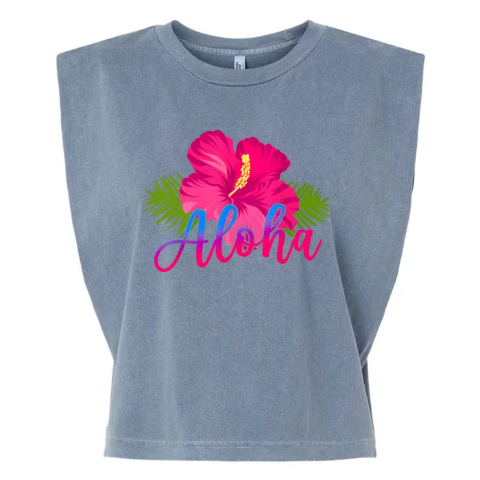 Aloha Hawaiian Hibiscus Flower Hawaii Vacation Garment-Dyed Women's Muscle Tee