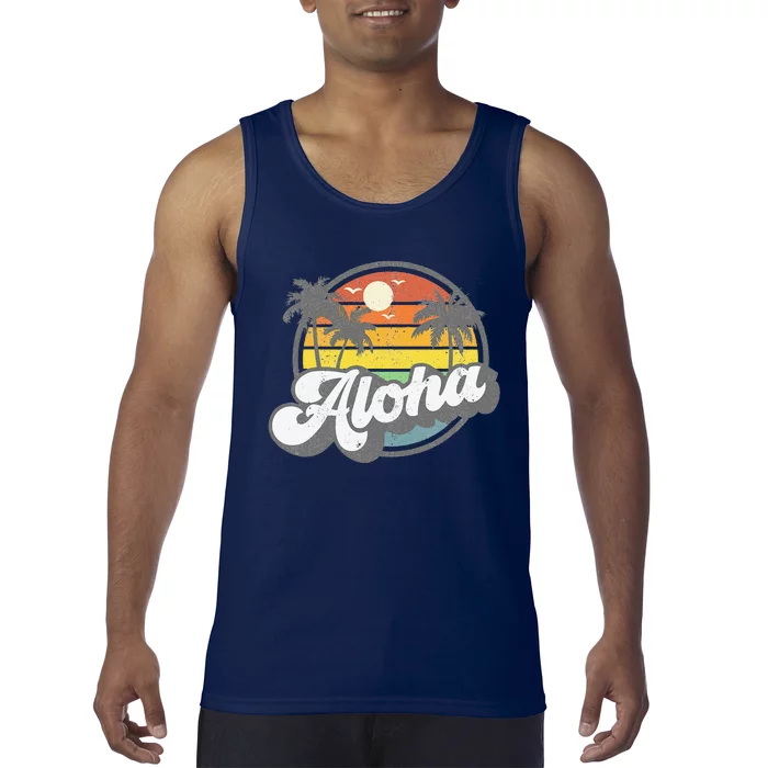 Aloha Hawaii Hawaiian Island Vacation Palm Trees Beach Gift Tank Top