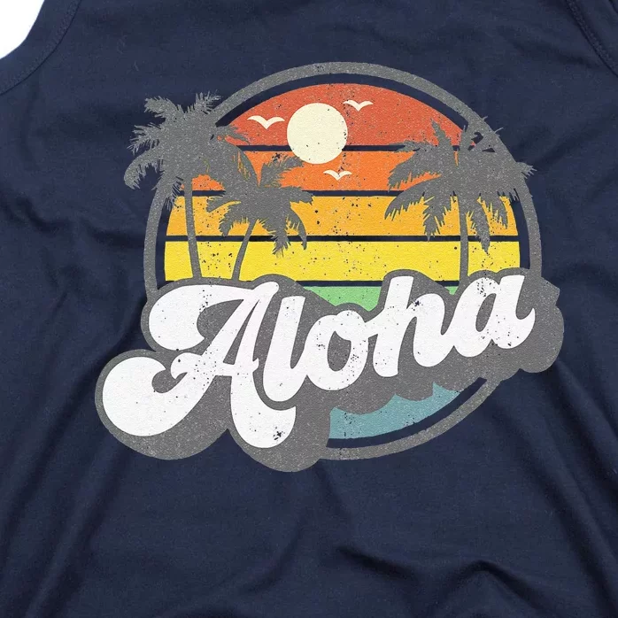 Aloha Hawaii Hawaiian Island Vacation Palm Trees Beach Gift Tank Top