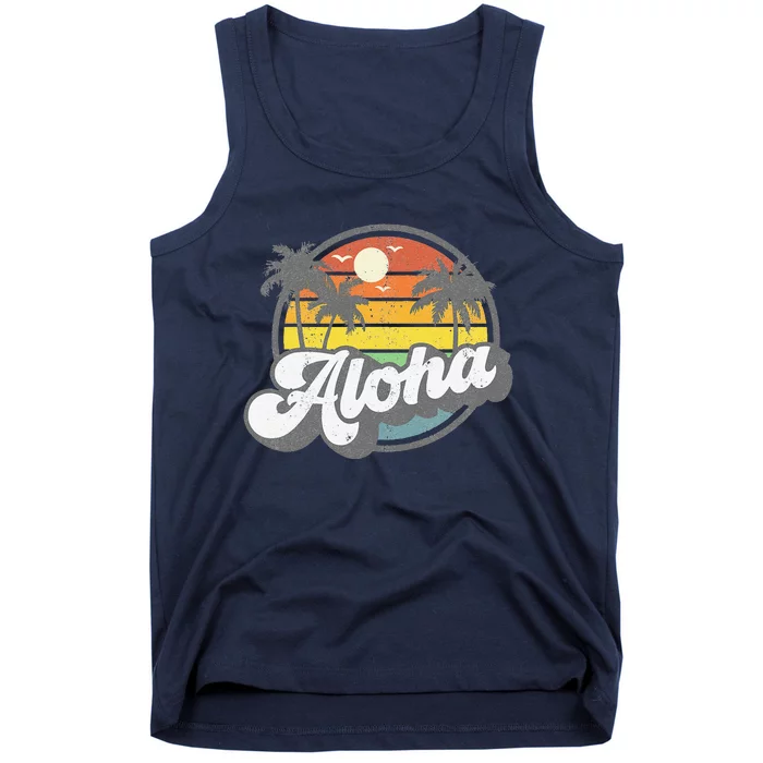 Aloha Hawaii Hawaiian Island Vacation Palm Trees Beach Gift Tank Top