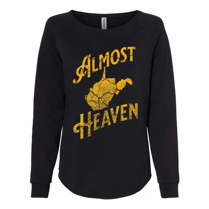 Almost Heaven Home West Virginia Map 304 Wv Vintage Womens California Wash Sweatshirt