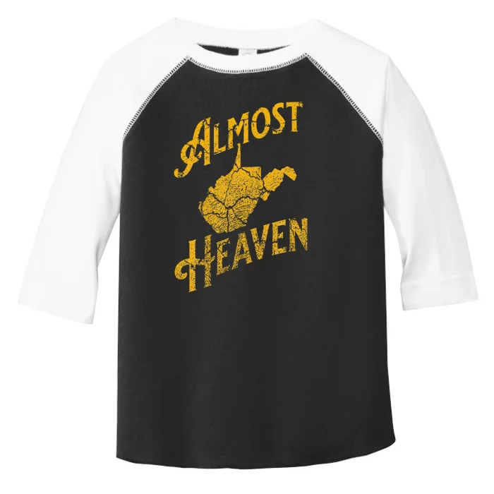 Almost Heaven Home West Virginia Map 304 Wv Vintage Toddler Fine Jersey T-Shirt