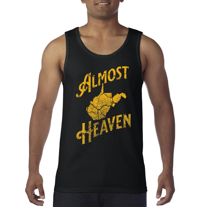 Almost Heaven Home West Virginia Map 304 Wv Vintage Tank Top