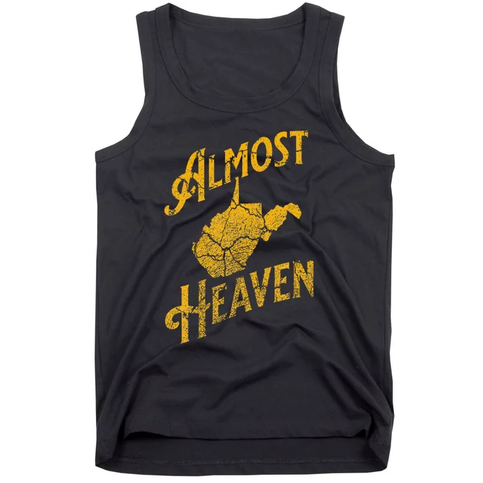 Almost Heaven Home West Virginia Map 304 Wv Vintage Tank Top