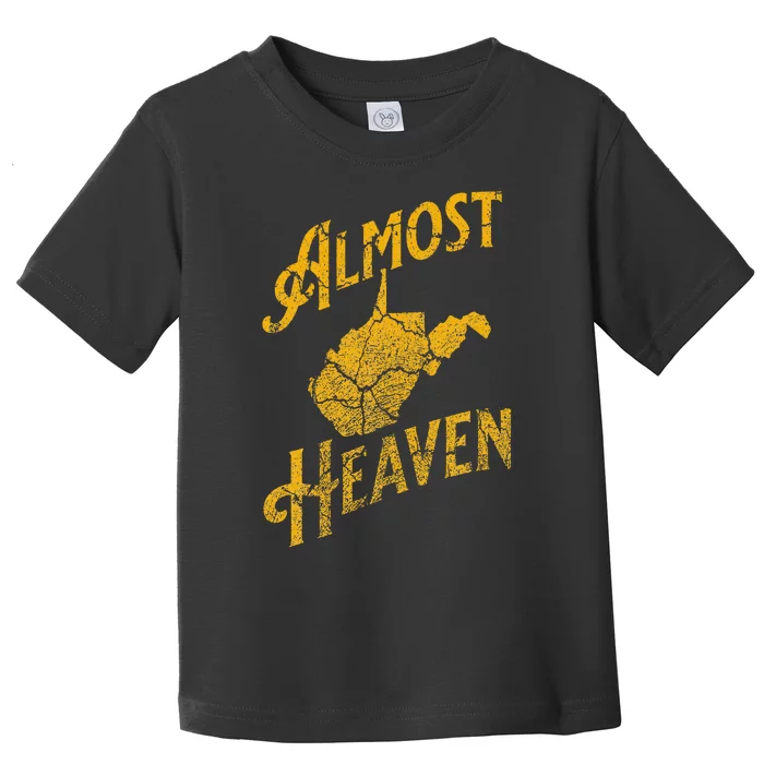 Almost Heaven Home West Virginia Map 304 Wv Vintage Toddler T-Shirt