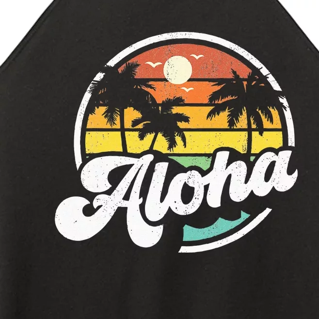 Aloha Hawaii Hawaiian Island Vacation Palm Trees Beach Gift Women’s Perfect Tri Rocker Tank