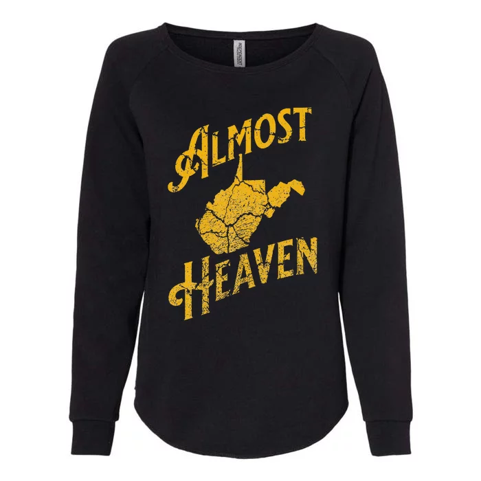 Almost Heaven Home West Virginia Map 304 WV Vintage Womens California Wash Sweatshirt