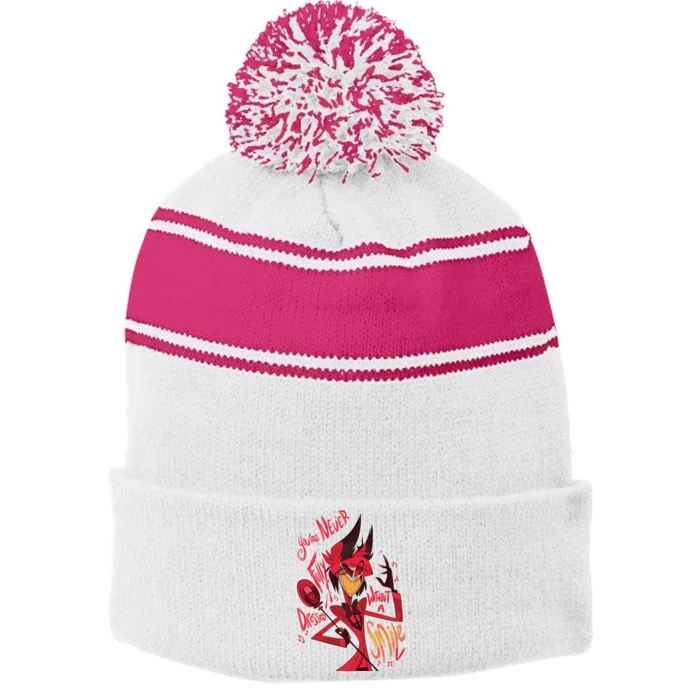 Alastor Hazbin Hotel Alastor Vivziepop Stripe Pom Pom Beanie