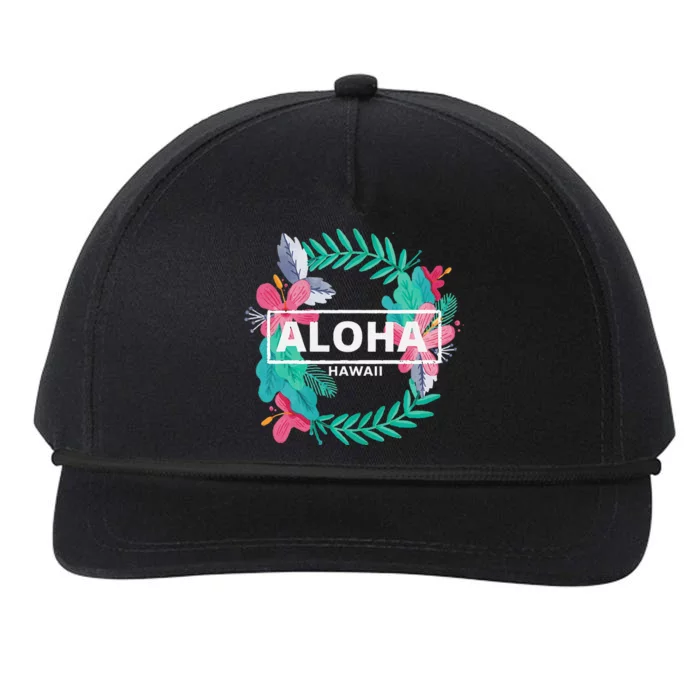 Aloha Hawaii Hibiscus Flowers Aesthetic Snapback Five-Panel Rope Hat