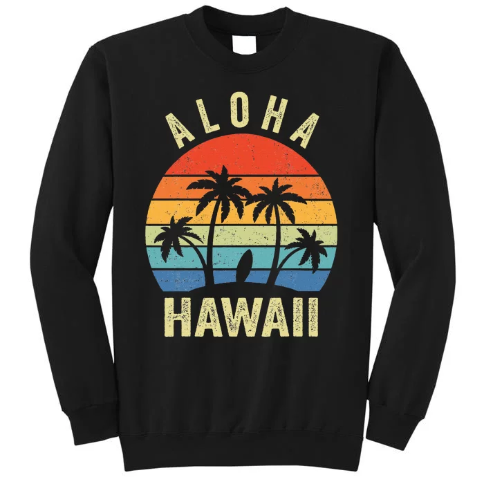 Aloha Hawaii Hawaiian Island Palm Beach Surfboard Surf Sweatshirt