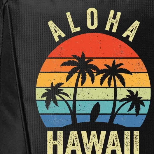 Aloha Hawaii Hawaiian Island Palm Beach Surfboard Surf City Backpack