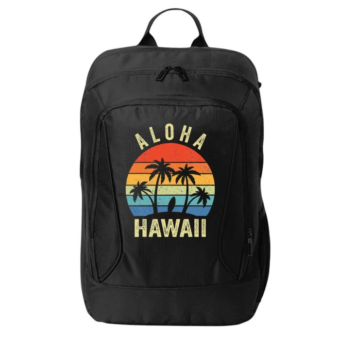 Aloha Hawaii Hawaiian Island Palm Beach Surfboard Surf City Backpack