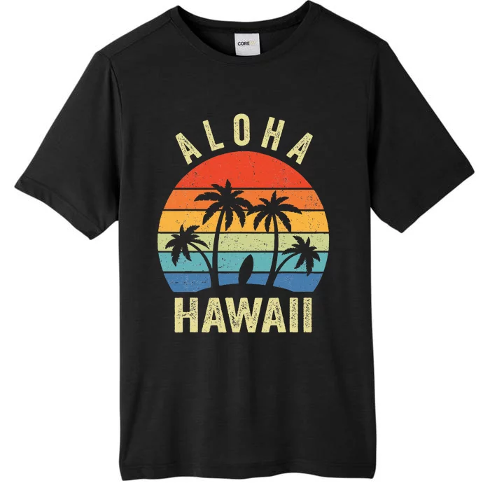 Aloha Hawaii Hawaiian Island Palm Beach Surfboard Surf ChromaSoft Performance T-Shirt