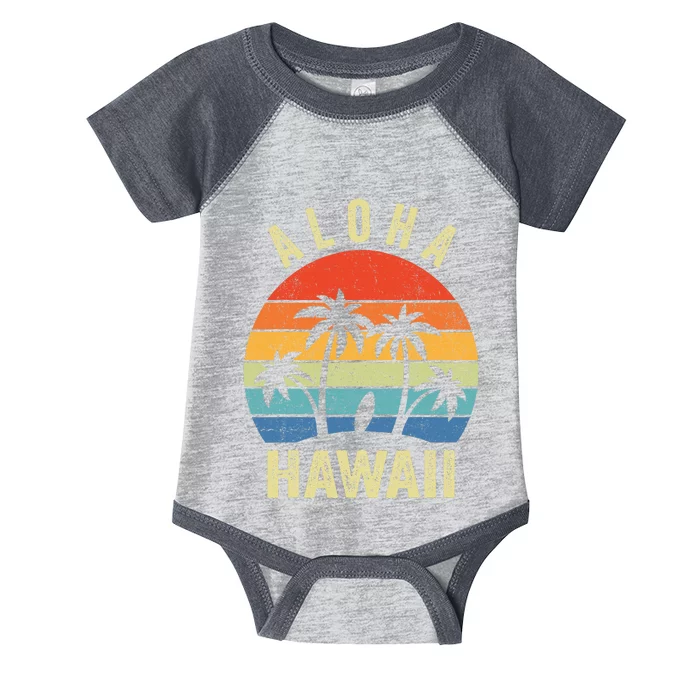 Aloha Hawaii Hawaiian Island Palm Beach Surfboard Surf Infant Baby Jersey Bodysuit