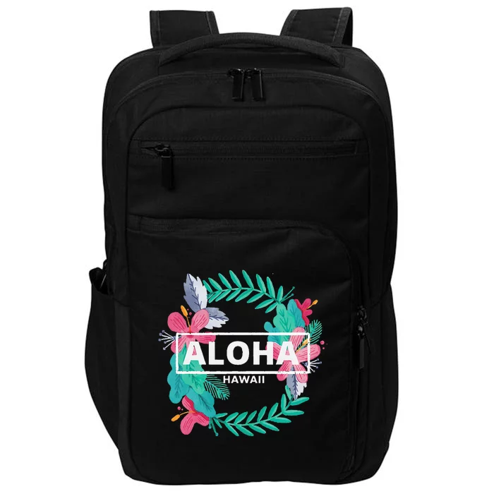 Aloha Hawaii Hibiscus Flowers Aesthetic Impact Tech Backpack