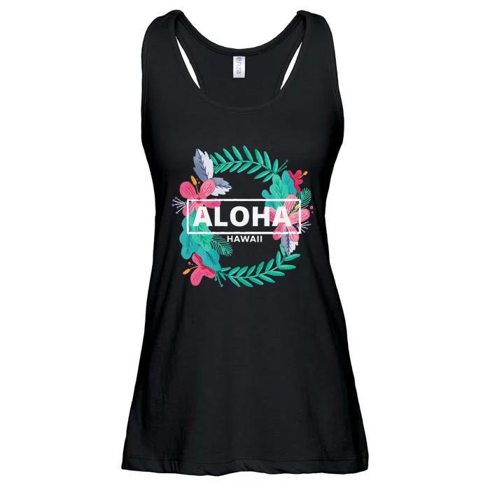 Aloha Hawaii Hibiscus Flowers Aesthetic Ladies Essential Flowy Tank