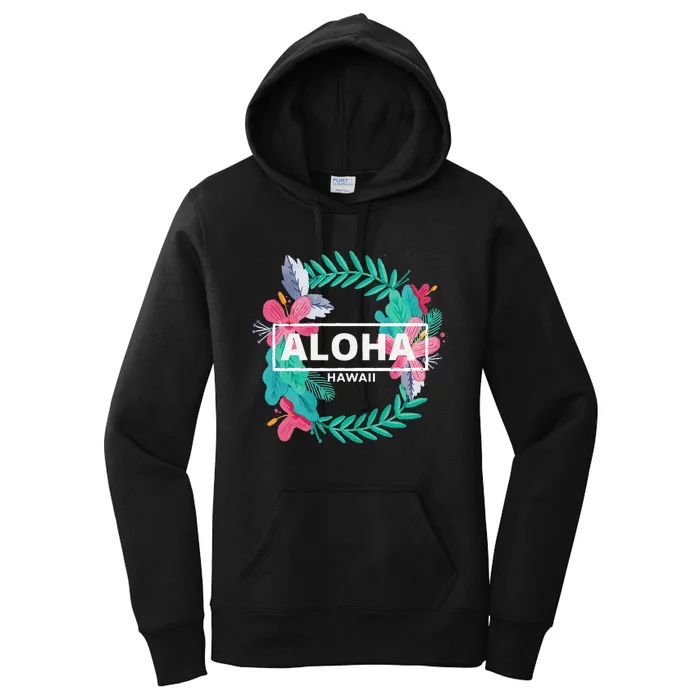 Aloha Hawaii Hibiscus Flowers Aesthetic Women's Pullover Hoodie