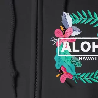 Aloha Hawaii Hibiscus Flowers Aesthetic Full Zip Hoodie