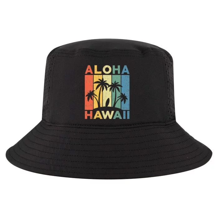 Aloha Hawaii Hawaiian Island Palm Beach Surfboard Surf Cool Comfort Performance Bucket Hat