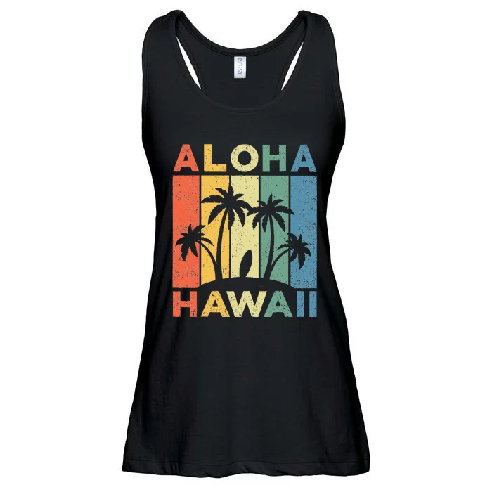 Aloha Hawaii Hawaiian Island Palm Beach Surfboard Surf Ladies Essential Flowy Tank