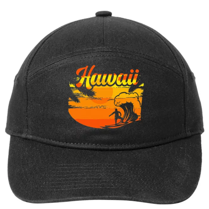 Aloha Hawaii Hawaiian Island Palm Beach Surfboard 7-Panel Snapback Hat