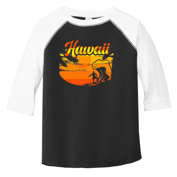 Aloha Hawaii Hawaiian Island Palm Beach Surfboard Toddler Fine Jersey T-Shirt