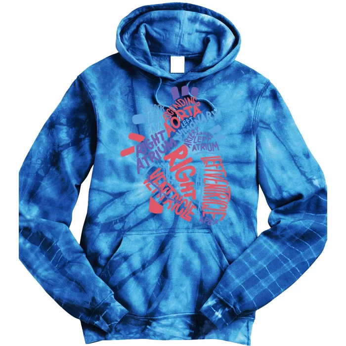 Anatomical Hu Heart Cardiology Medical Cardiac Nurse Cool Gift Tie Dye Hoodie