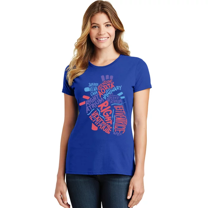 Anatomical Hu Heart Cardiology Medical Cardiac Nurse Cool Gift Women's T-Shirt