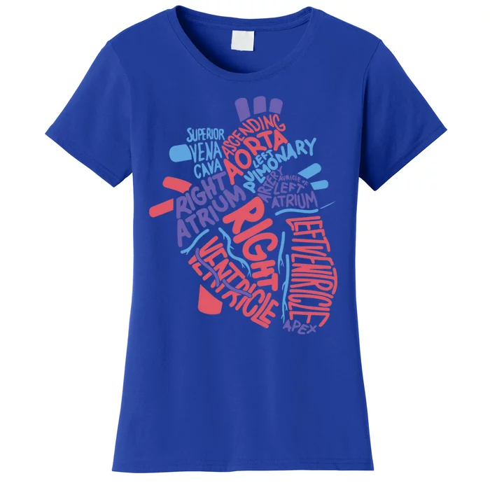 Anatomical Hu Heart Cardiology Medical Cardiac Nurse Cool Gift Women's T-Shirt