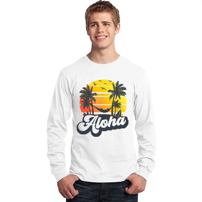 Aloha Hawaii Hawaiian Island Palm Trees Beach Vacation Tall Long Sleeve T-Shirt