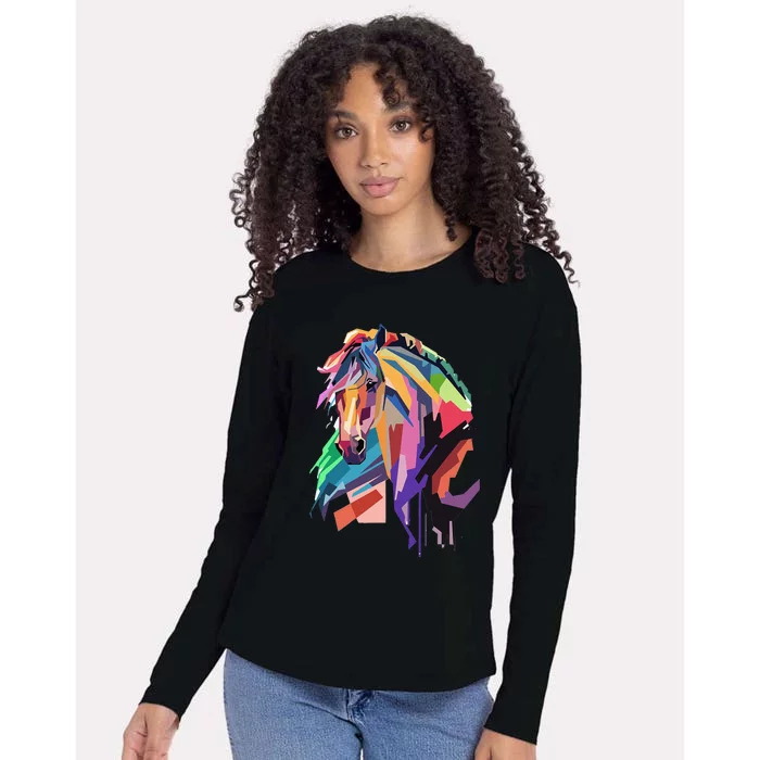 Awesome Horse Horseback Riding Equestrian Lovers Womens Cotton Relaxed Long Sleeve T-Shirt