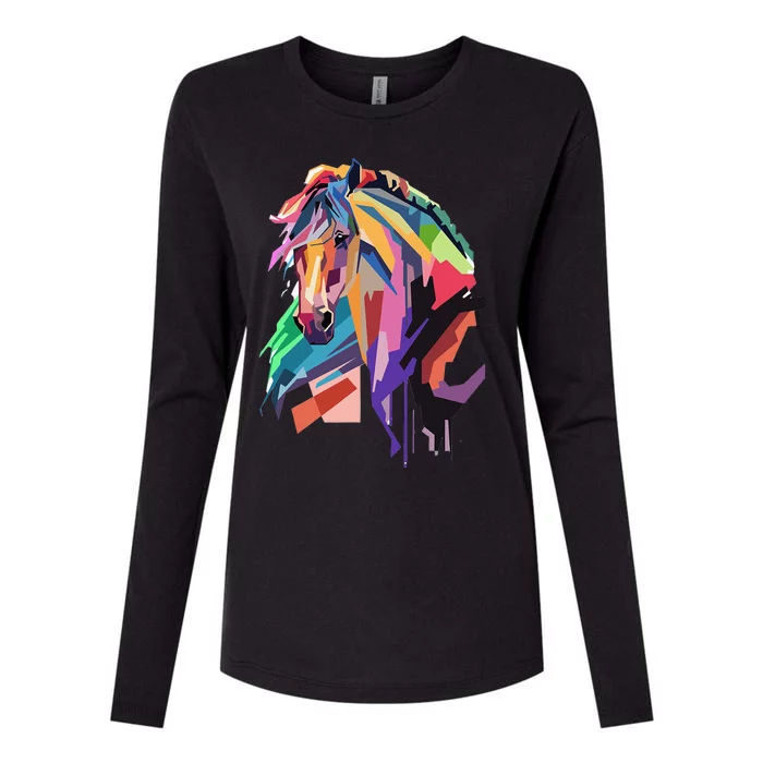 Awesome Horse Horseback Riding Equestrian Lovers Womens Cotton Relaxed Long Sleeve T-Shirt