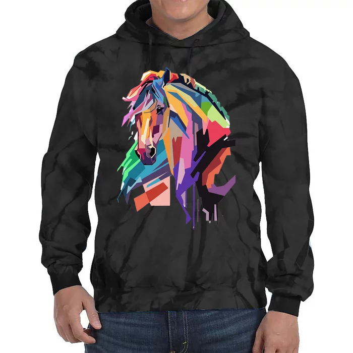 Awesome Horse Horseback Riding Equestrian Lovers Tie Dye Hoodie