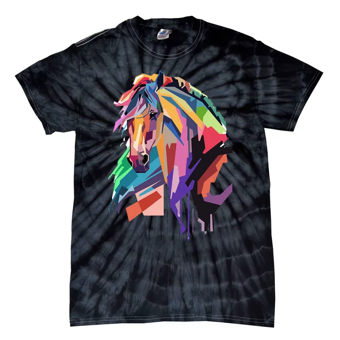 Awesome Horse Horseback Riding Equestrian Lovers Tie-Dye T-Shirt