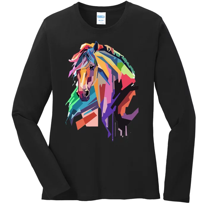 Awesome Horse Horseback Riding Equestrian Lovers Ladies Long Sleeve Shirt