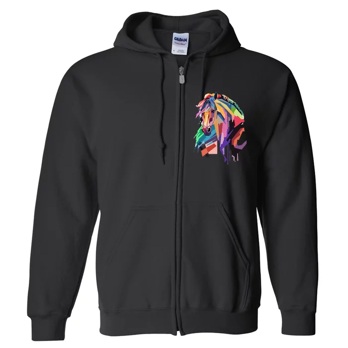 Awesome Horse Horseback Riding Equestrian Lovers Full Zip Hoodie