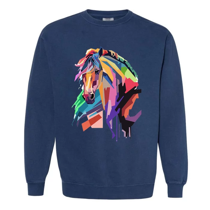 Awesome Horse Horseback Riding Equestrian Lovers Garment-Dyed Sweatshirt