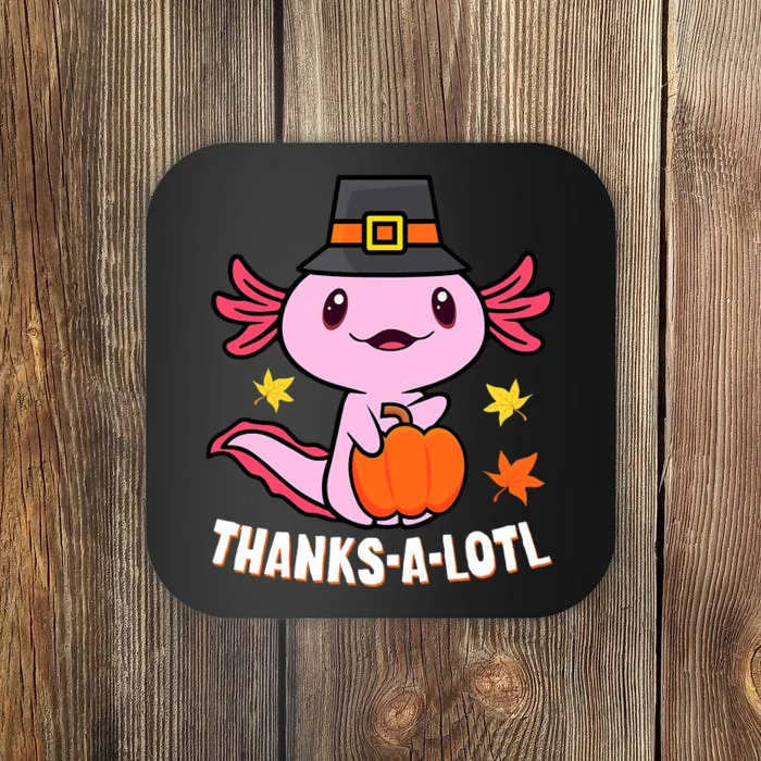 Axolotl Happy HalloThanksmas Funny Halloween Thanksgiving Coaster