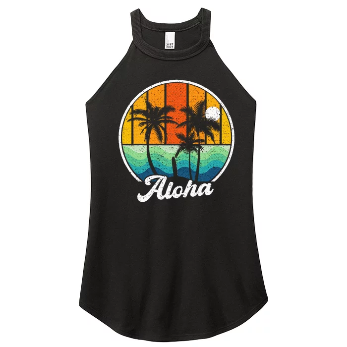 Aloha Hawaii Hawaiian Island Surf Women’s Perfect Tri Rocker Tank