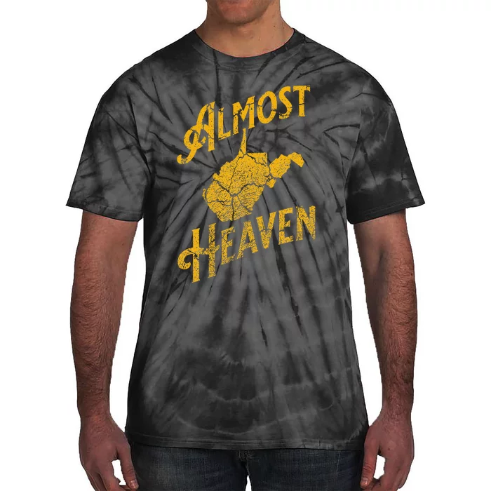 Almost Heaven Home West Virginia Map 304 Wv Tie-Dye T-Shirt