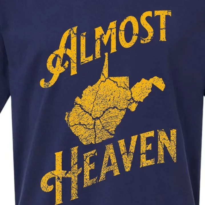 Almost Heaven Home West Virginia Map 304 Wv Sueded Cloud Jersey T-Shirt