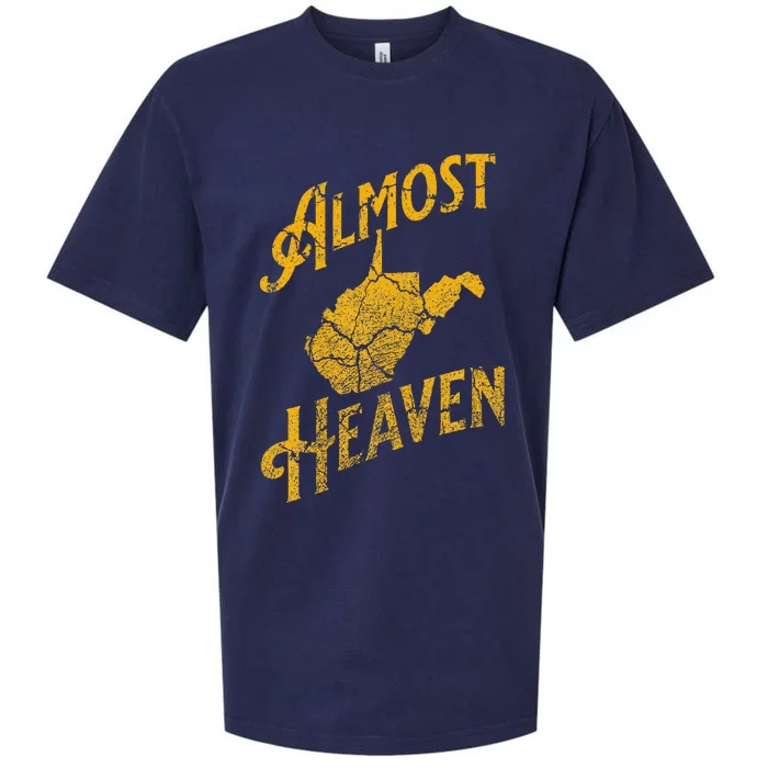 Almost Heaven Home West Virginia Map 304 Wv Sueded Cloud Jersey T-Shirt