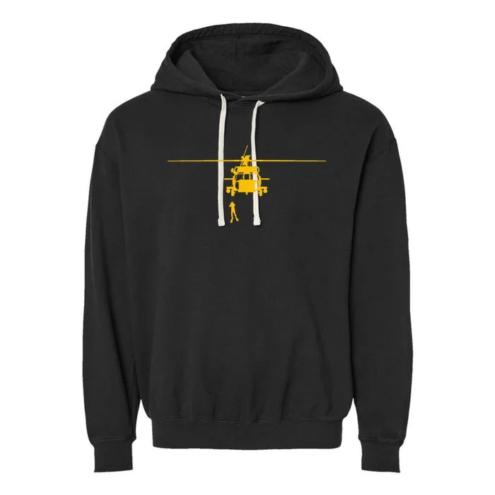 Awesome H60 Helicopter Search And Rescue Garment-Dyed Fleece Hoodie