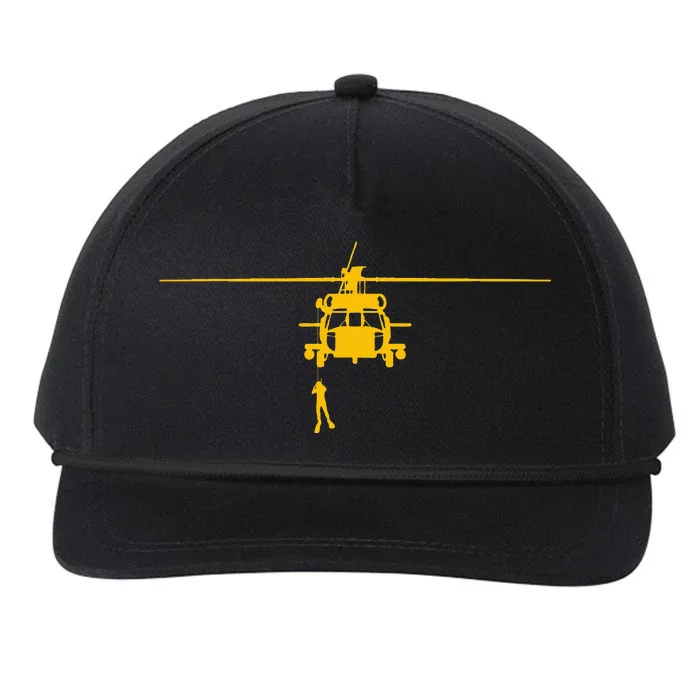 Awesome H60 Helicopter Search And Rescue Snapback Five-Panel Rope Hat