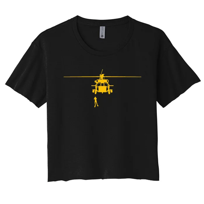 Awesome H60 Helicopter Search And Rescue Women's Crop Top Tee