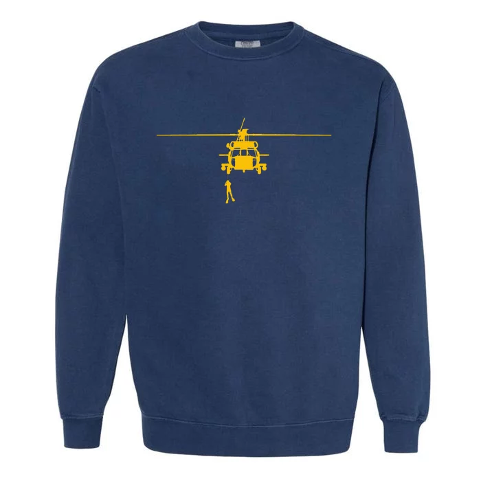 Awesome H60 Helicopter Search And Rescue Garment-Dyed Sweatshirt