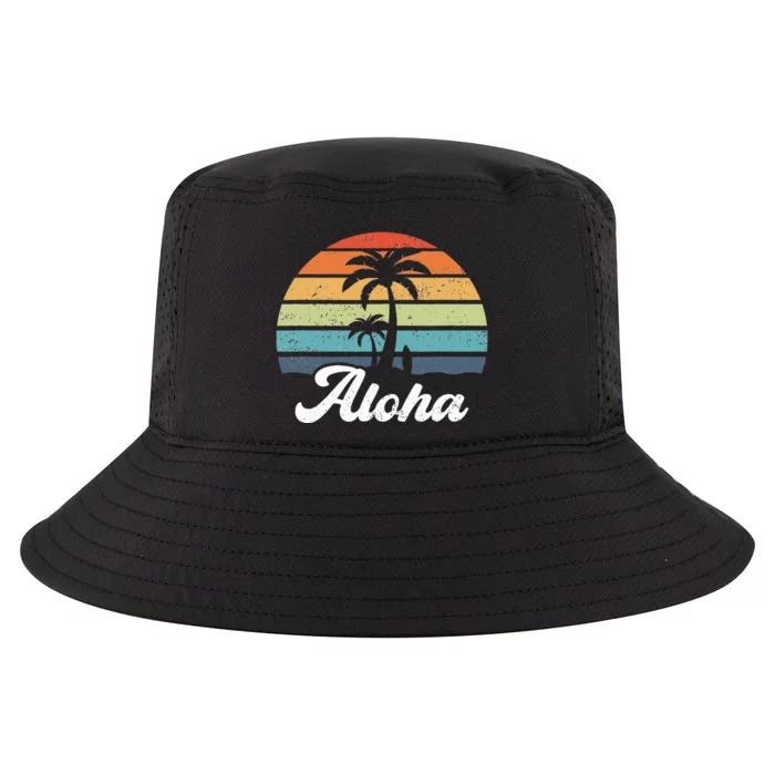 Aloha Hawaii Hawaiian Island Palm Beach Surfboard Surf Cool Comfort Performance Bucket Hat