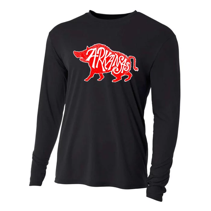 Arkansas Hog Hunting Animal Wild Boar Vintage Cooling Performance Long Sleeve Crew